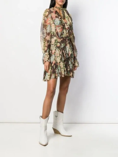 Shop Zimmermann Floral Print Belted Dress - Neutrals