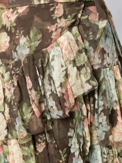Shop Zimmermann Floral Print Belted Dress - Neutrals