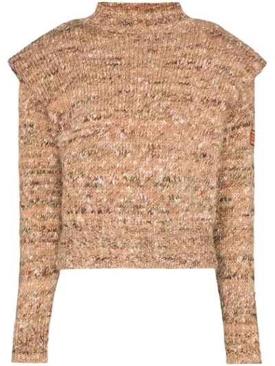 Shop Etro Exaggerated Mélange Jumper In Neutrals