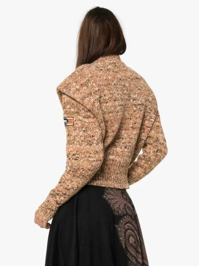Shop Etro Exaggerated Mélange Jumper In Neutrals