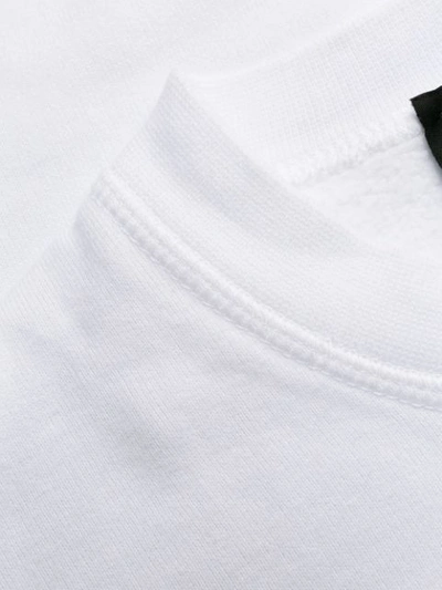 Shop Dsquared2 Logo Print Crew Neck Sweatshirt In White