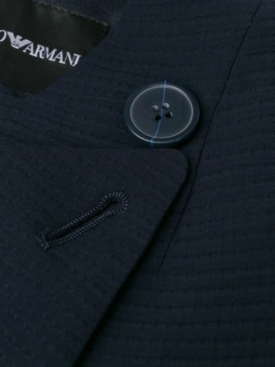 Shop Emporio Armani Slim-fit Collarless Blazer In Blue