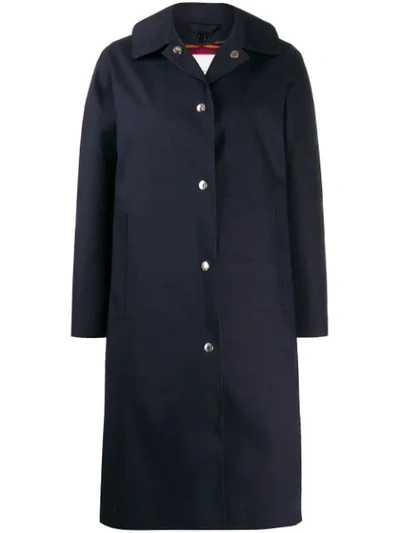 Shop Mackintosh Fairlie Navy Bonded Cotton Coat | Lr-079d In Blue