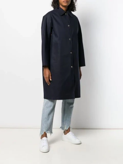 Shop Mackintosh Fairlie Navy Bonded Cotton Coat | Lr-079d In Blue