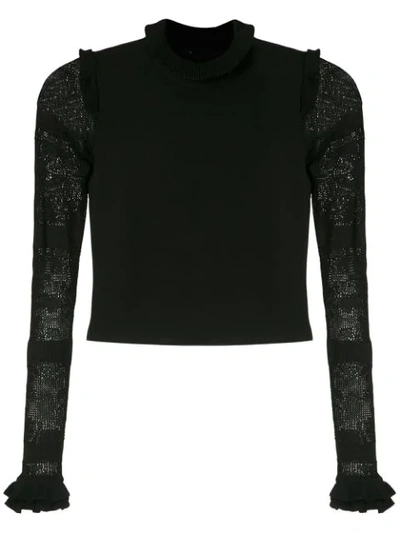 Shop Andrea Bogosian Penelope Knit Blouse In Black