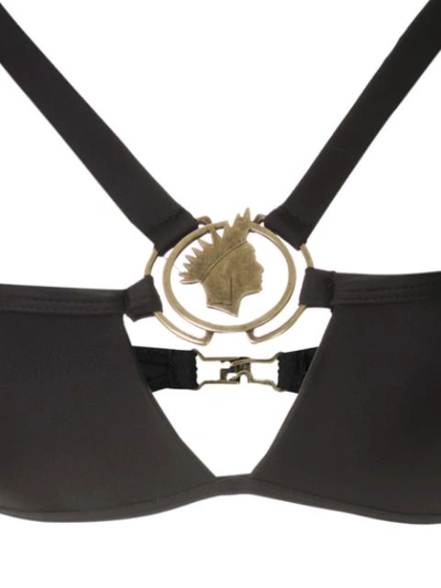 Shop Amir Slama Metallic Embellishment Bikini Set In Black