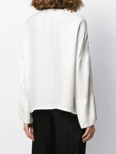 Shop Raquel Allegra Patchwork Jagger Shirt In White