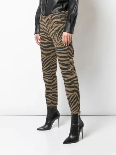 Shop Nili Lotan Slim-fit Animal Print Trousers In Brown