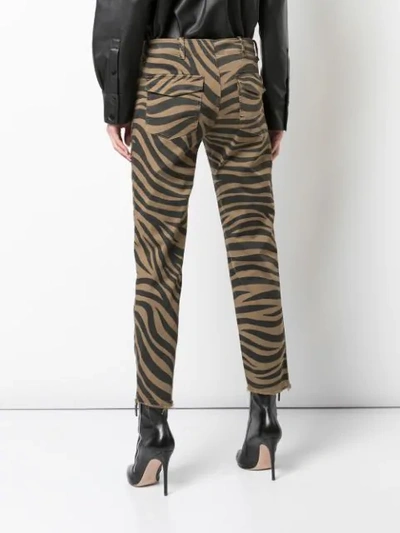 Shop Nili Lotan Slim-fit Animal Print Trousers In Brown