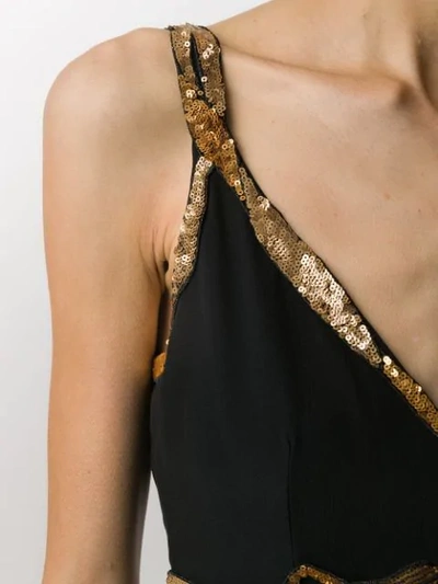 Shop Gucci Sequin Detail Evening Dress In Black