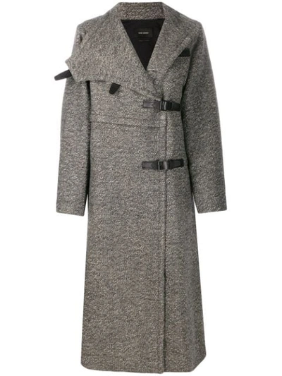 Shop Isabel Marant Single-breasted Mid-length Coat In Grey