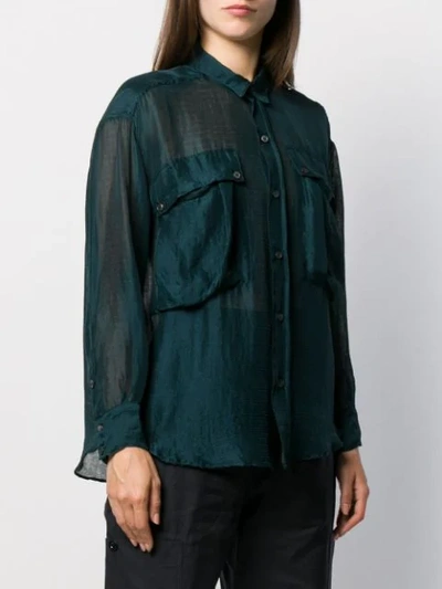 Shop Katharine Hamnett Alex Chiffon Shirt In Green