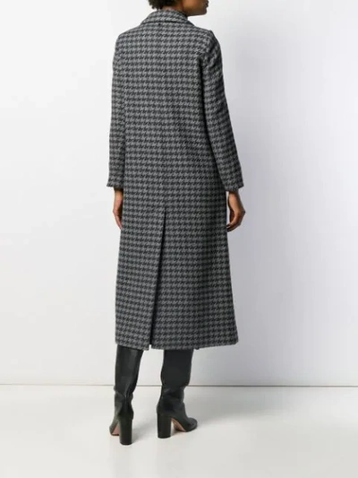 Shop Twinset Houndstooth Single Breasted Coat In Grey