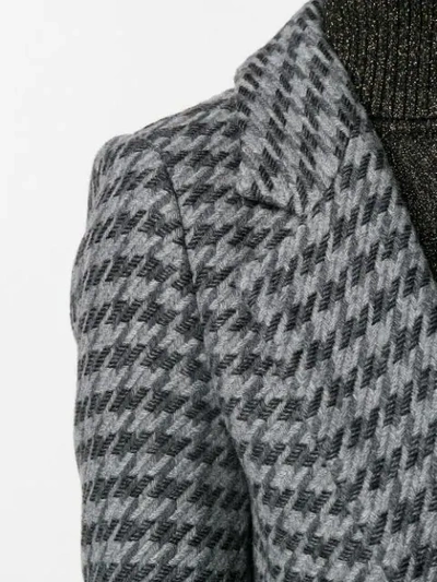 Shop Twinset Houndstooth Single Breasted Coat In Grey