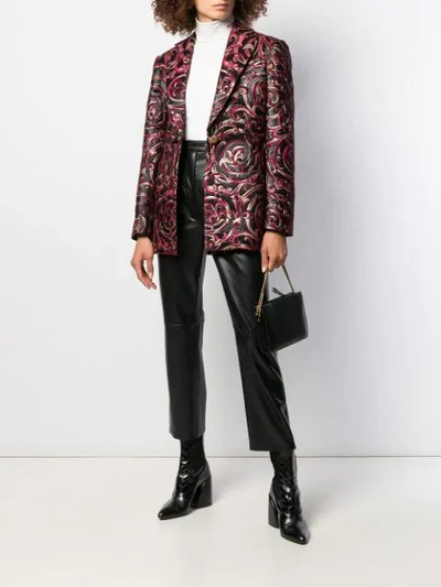 Shop Versace Barocco Jacquard Embellished Blazer In A4008