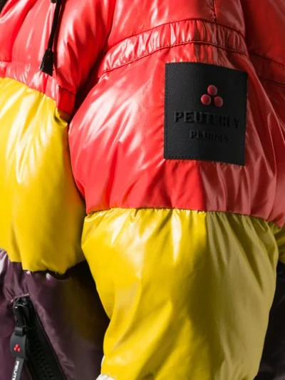 Peuterey Colour-block Hooded Puffer Jacket In Purple