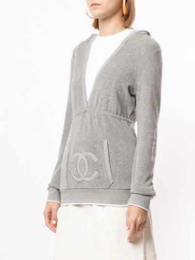 Pre-owned Chanel Interlocking Cc Sports Line Hoodie In Grey