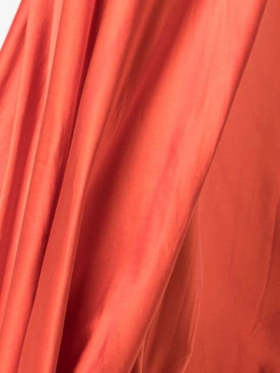 Shop Alejandra Alonso Rojas Pleated Waist Dress In Orange