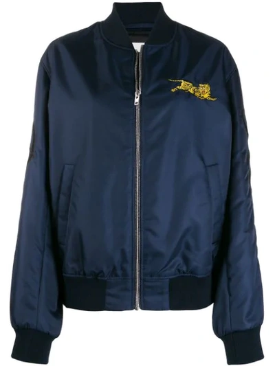 Shop Kenzo Jumper Tiger Bomber Jacket In Blue