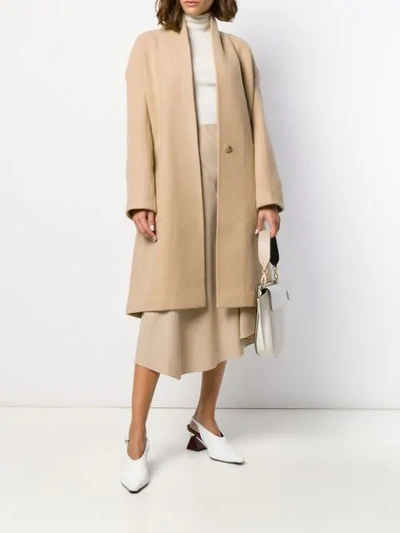 Shop Vince Boxy Fit Coat In Neutrals