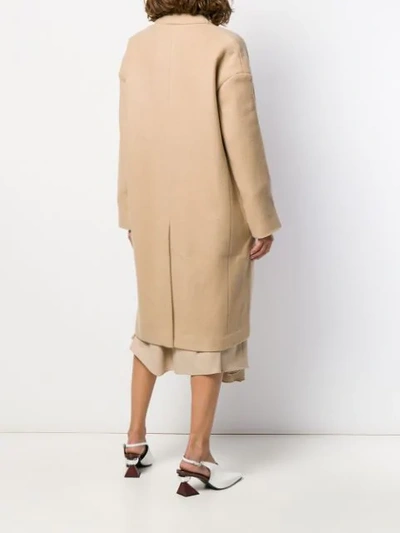 Shop Vince Boxy Fit Coat In Neutrals