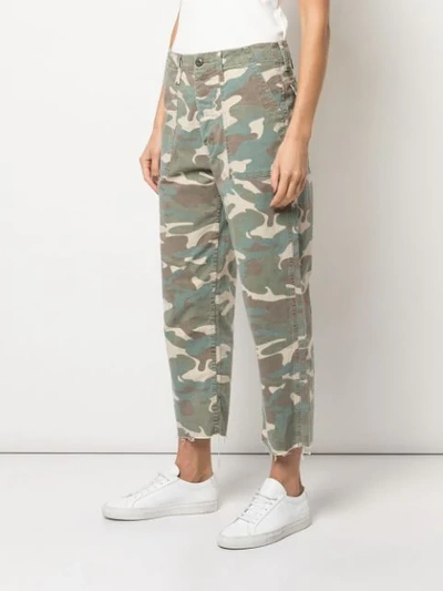 Shop Mother Cropped Camouflage-print Jeans In Green