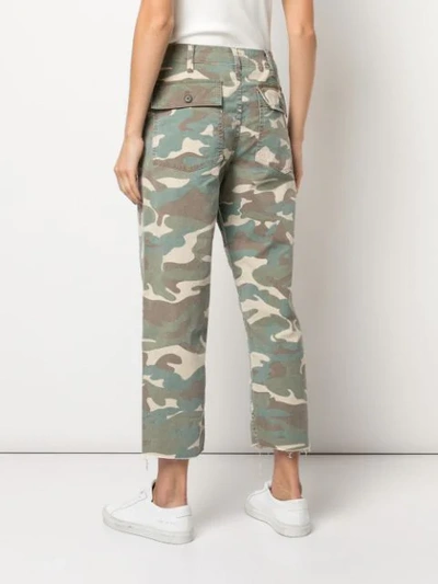 Shop Mother Cropped Camouflage-print Jeans In Green