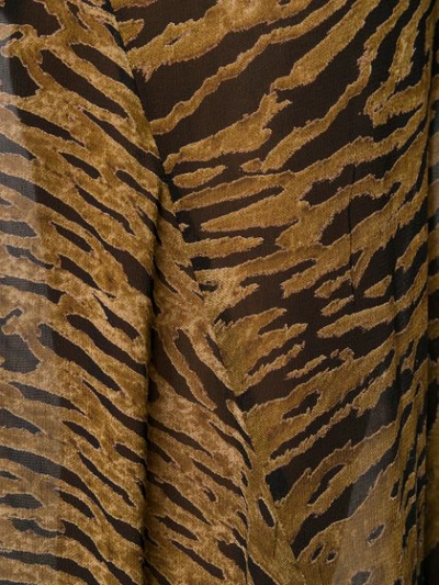 Shop Ganni Tiger-print Maxi Skirt In Brown