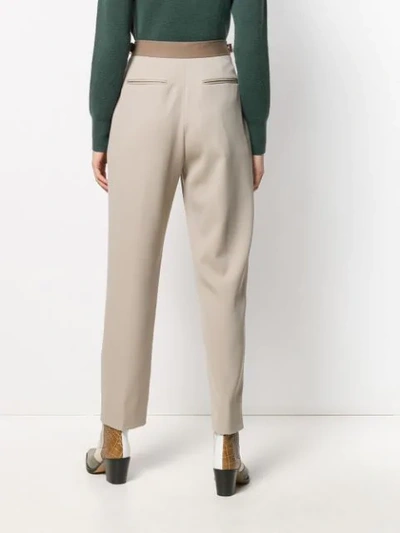 Shop Fendi High-waisted Trousers In Neutrals