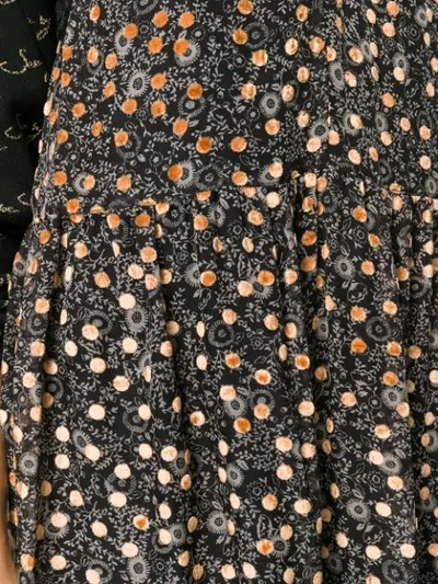 Shop See By Chloé Polka Dot Floral Dress In Black