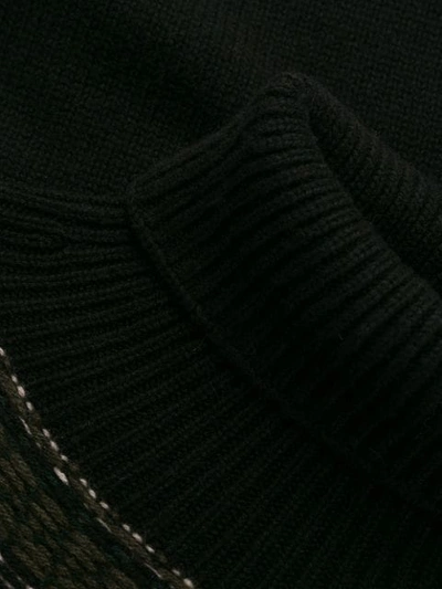 Shop Lamberto Losani Intarsia Knit Sweater In Black