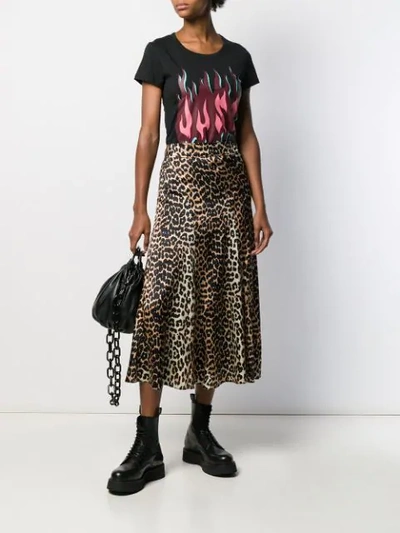 Shop Just Cavalli Flame Graphic Print T-shirt In Black