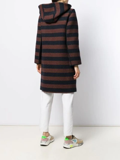 Shop See By Chloé Striped Coat In Blue