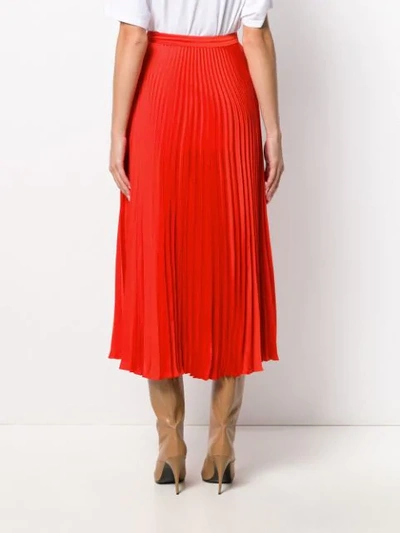 Shop Stella Mccartney Alpha Pleated Midi-skirt In Red