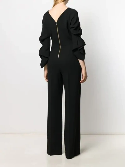 Shop Roland Mouret Ruffled Cuff Jumpsuit In Black