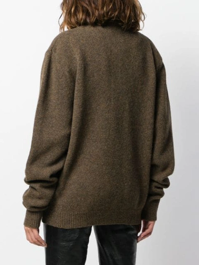 Shop Lemaire Oversized Shirt Jacket In Brown