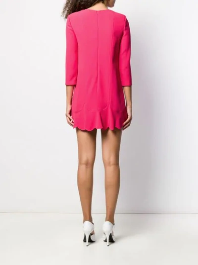 Shop Elisabetta Franchi Scalloped Hem Shift Dress In Pink