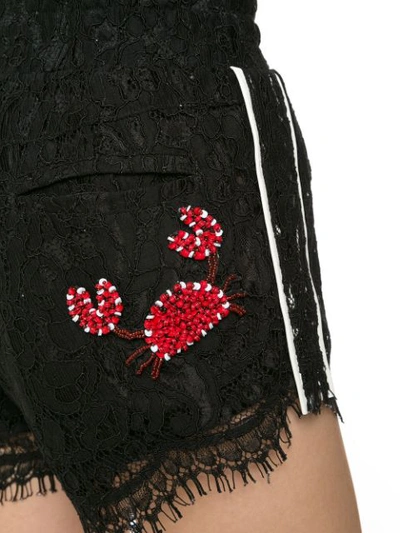 Shop Andrea Bogosian Embroidered Lace Shorts In Black
