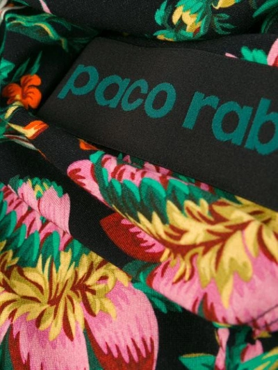 Shop Paco Rabanne Floral Print Stirrup Leggings In Black