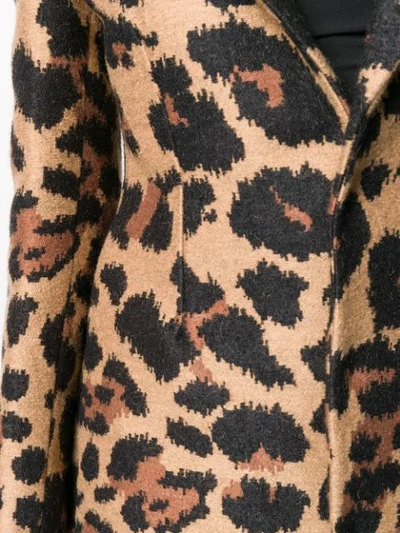 Shop Bottega Veneta Leopard Single Breasted Coat In Brown