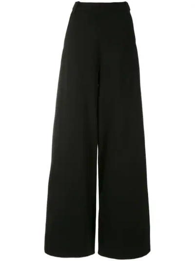 Shop Gloria Coelho Slit Pockets Wide Leg Trousers In Black