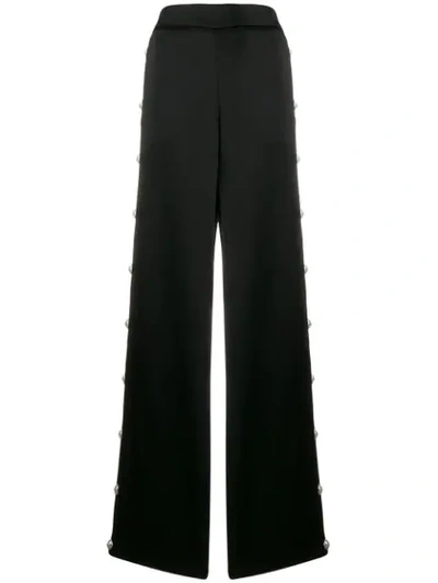 Shop Balmain Tailored Button Trousers In Black