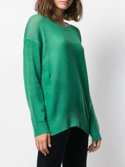 Shop Majestic Relaxed-fit Knit Jumper In Green