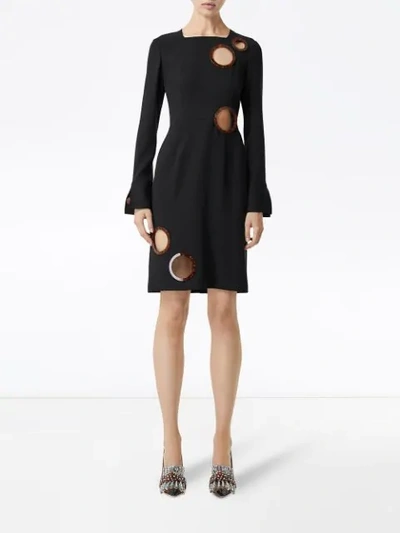 Shop Burberry Kleid Mit Cut-outs In Black