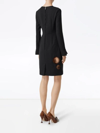 Burberry Cut-out Detail Stretch Silk Crepe Shift Dress In Black