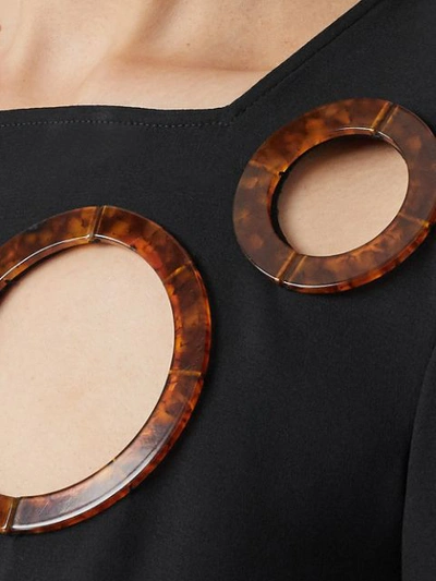Burberry Cut-out Detail Stretch Silk Crepe Shift Dress In Black