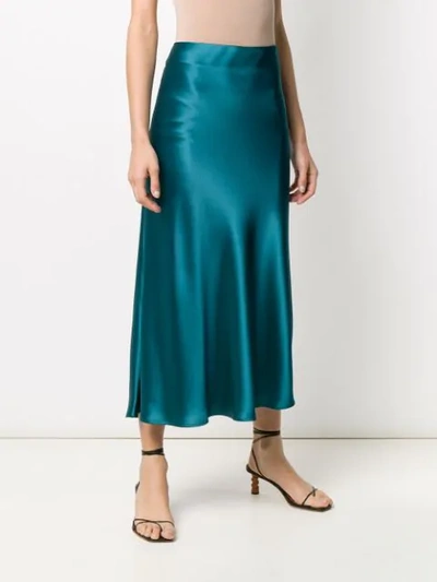 Shop Galvan Valletta Bias-cut Skirt In Blue