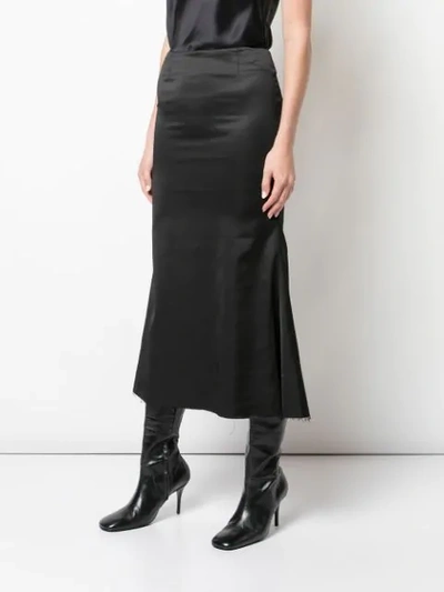 Shop Marina Moscone High-waisted Long Skirt In Black
