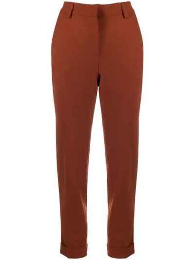 Shop Antonelli Sharon Cropped Trousers In Brown