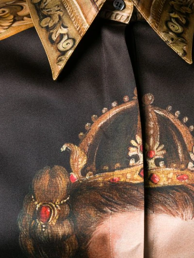 Shop Dolce & Gabbana Hemd Mit Queen-print In Brown